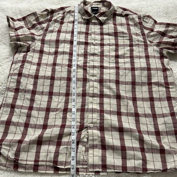 The North Face Men’s Red Plaid Short Sleeve Button Down Pockets Cotton Sz 2XL - Picture 5 of 8